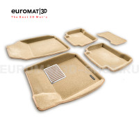 Текстильные 3D коврики Euromat3D Lux в салон для Renault Latitude (2010-) № EM3D-003718T Бежевые