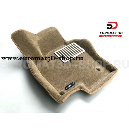 Текстильные 3D коврики Euromat3D Lux в салон для Volkswagen Passat B6 (2005-2011) № EM3D-005412T Бежевые