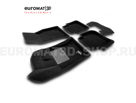 Текстильные 3D коврики Euromat3D Business в салон для Jaguar XF (2015-) № EMC3D-002756