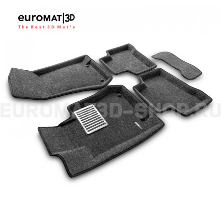 Текстильные 3D коврики Euromat3D Lux в салон для Mercedes GLC-Class (X253) (2015-2022) № EM3D-003518G Серые
