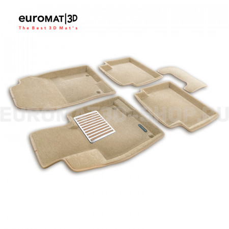 Текстильные 3D коврики Euromat3D Lux в салон для Mazda CX-5 (2017-) № EM3D-003414T Бежевые