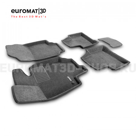 Текстильные 3D коврики Euromat3D Business в салон для Toyota Rav 4 (2019-) (АКПП) № EMC3D-005105G Серые