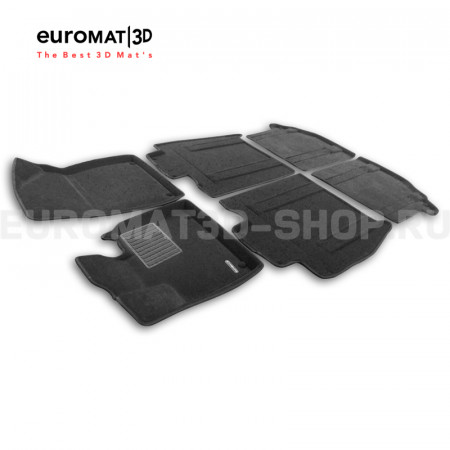 Текстильные 3D коврики Euromat3D Business в салон для ZEEKR 009 (2022-) (закрыты рельсы) № EMC3D-005723
