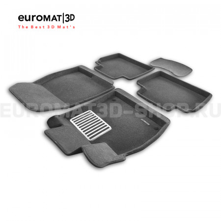 Текстильные 3D коврики Euromat3D Lux в салон для Honda Accord (2020-) № EM3D-002607G Серые